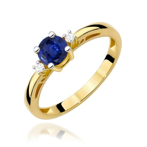 Pierścionek W0010 Szafir 0,50ct żółte złoto 375