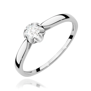 Pierścionek W0062 Diament Laboratoryjny 0,15ct białe złoto 375