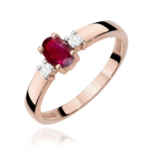 Pierścionek W0264 Rubin 0,60ct białe złoto 375
