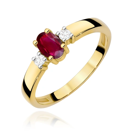Pierścionek W0264 Rubin 0,60ct żółte złoto