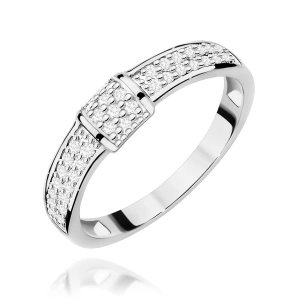 Pierścionek W0297 z diamentami białe złoto