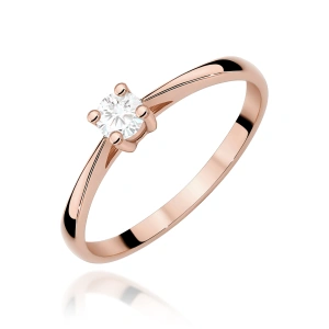 Pierścionek W0367 Diament 0,15ct różowe złoto