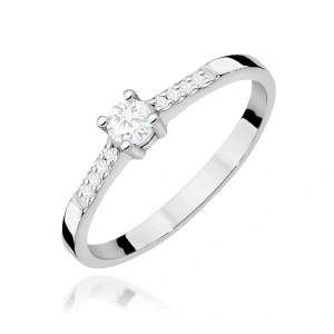 Pierścionek W0382 Diament 0,15ct białe złoto