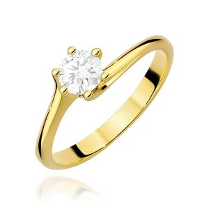 Pierścionek W0423 Diament 0,50ct żółte złoto