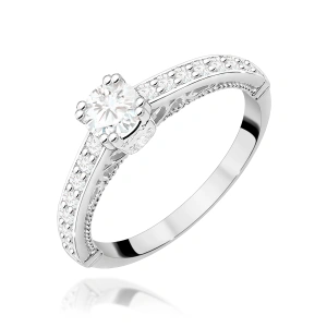 Pierścionek W0439 Diament 0,30ct białe złoto 375