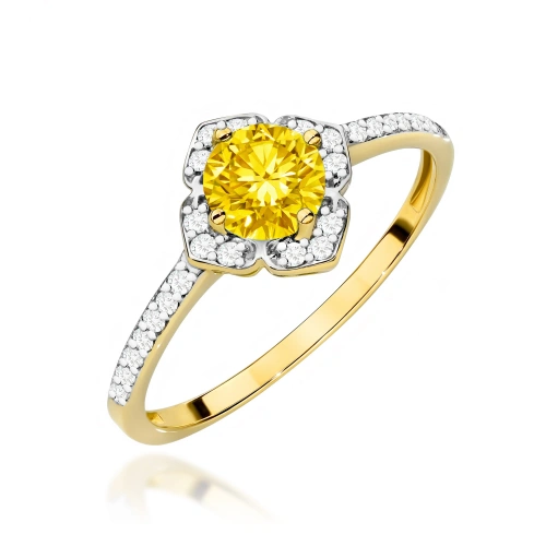 Ring W0603 Labordiamant Gelb 0,50ct Gelbgold