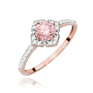 Pierścionek W0603 Diament Laboratoryjny różowy 0,50ct różowe złoto