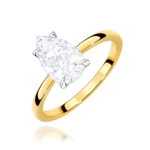 Pierścionek W0689 Diament Laboratoryjny 1,00ct żółte złoto 375