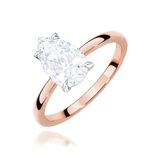 Pierścionek W0689 Diament Laboratoryjny 1,00ct różowe złoto