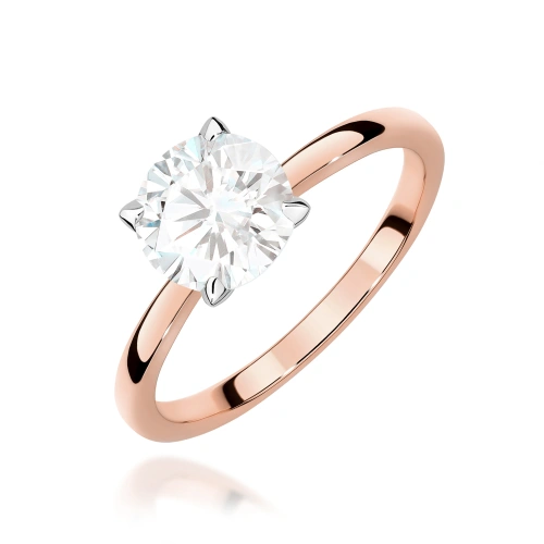 Pierścionek W0687 Diament Laboratoryjny 1,00ct różowe złoto