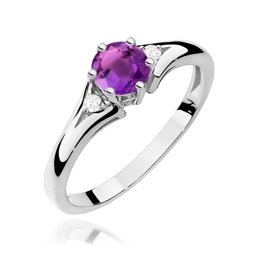 Pierścionek W0076 Ametyst 0,50ct białe złoto