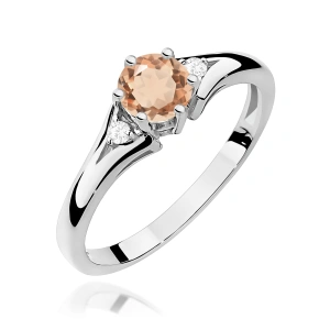 Pierścionek W0076 Morganit 0,40ct białe złoto 375
