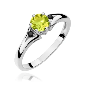 Pierścionek W0076 Oliwin 0,60ct białe złoto z czarnymi diamentami