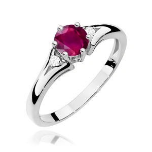 Pierścionek W0076 Rodolit 0,60ct białe złoto 375