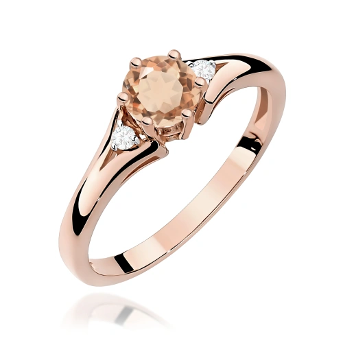 Pierścionek W0076 Morganit 0,40ct różowe złoto