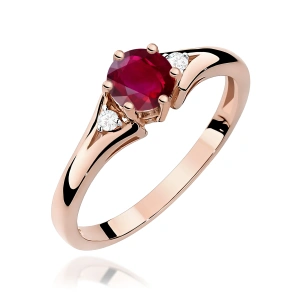 Pierścionek W0076 Rubin 0,60ct różowe złoto
