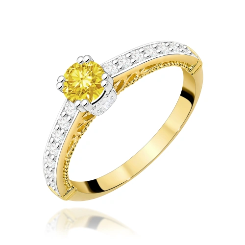 Ring W0439 Gelber Laborgezüchteter Diamant 0,30ct Gelbgold