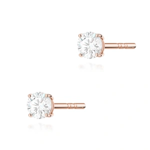Kolczyki K0583 Diament 2 x 0.15ct różowe złoto