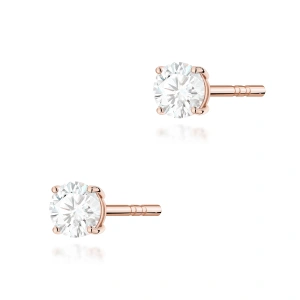 Kolczyki K0583 Diament Laboratoryjny 2 x 0.30ct różowe złoto