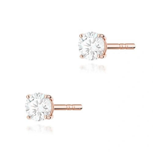 Kolczyki K0583 Diament Laboratoryjny 2 x 0.30ct różowe złoto