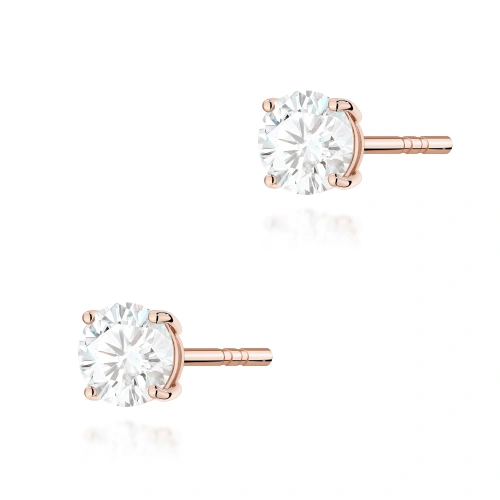 Kolczyki K0583 Diament Laboratoryjny 2 x 0.50ct różowe złoto