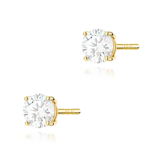 Boucles d’oreilles K0583 Diamant 2 x 0.70ct Or jaune