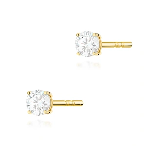 Kolczyki K0583 Diament Laboratoryjny 2 x 0.15ct żółte złoto