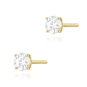 Kolczyki K0583 Diament Laboratoryjny 2 x 0.50ct żółte złoto
