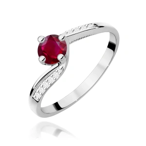 Pierścionek W0084 Rubin 0,60ct białe złoto 375