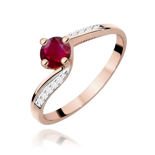 Pierścionek W0084 Rubin 0,60ct różowe złoto