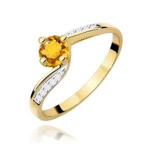 Pierścionek W0084 Cytryn 0,50ct żółte złoto