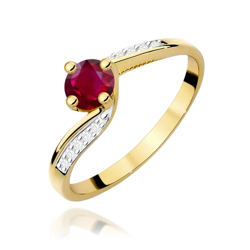 Pierścionek W0084 Rubin 0,60ct żółte złoto