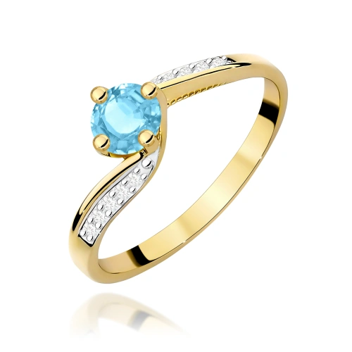 Pierścionek W0084 Topaz Swiss 0,50ct żółte złoto 375