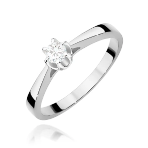 Pierścionek W0295 Diament Laboratoryjny 0,15ct białe złoto