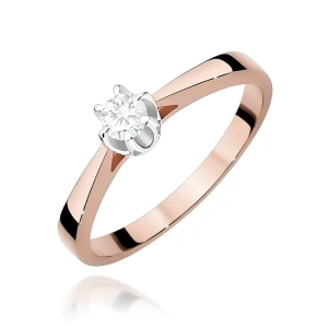 Pierścionek W0295 Diament 0,12ct różowe złoto