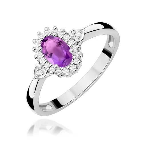 Pierścionek W0312 Ametyst 0,40ct białe złoto 375