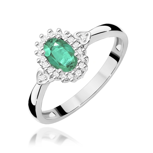 Ring W0312 Smaragd 0,40ct Weißgold