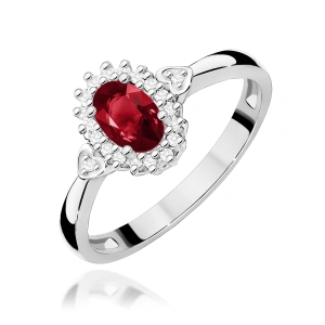 Pierścionek W0312 Granat 0,50ct białe złoto 375