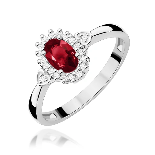 Pierścionek W0312 Granat 0,50ct białe złoto 375