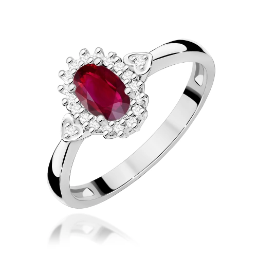 Pierścionek W0312 Rubin 0,60ct białe złoto 375
