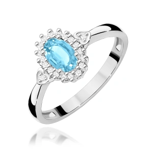 Pierścionek W0312 Topaz Swiss 0,50ct białe złoto 375