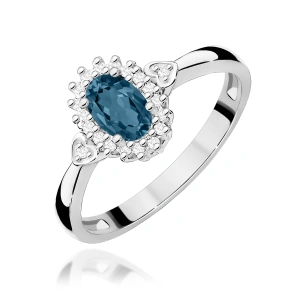 Pierścionek W0312 Topaz London Blue 0,50ct białe złoto