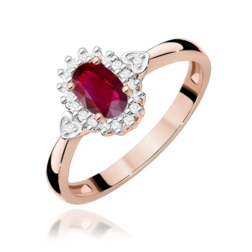 Pierścionek W0312 Rubin 0,60ct różowe złoto