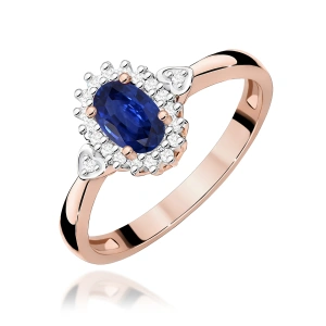 Pierścionek W0312 Szafir 0,70ct różowe złoto