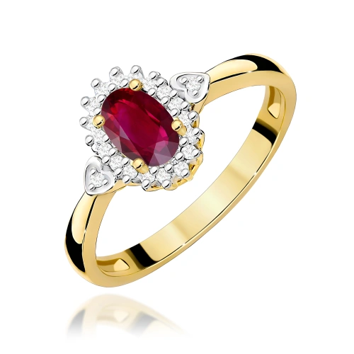 Pierścionek W0312 Rubin 0,60ct żółte złoto