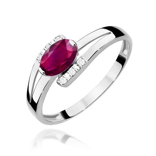 Pierścionek W0119 Rodolit 0,50ct białe złoto