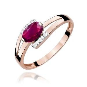 Pierścionek W0119 Rodolit 0,50ct różowe złoto