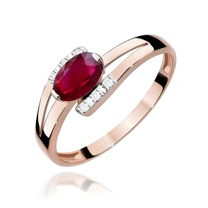 Pierścionek W0119 Rubin 0,60ct różowe złoto