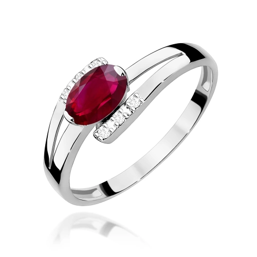 Gyűrű W0119 Rubin 0,60ct Fehér arany