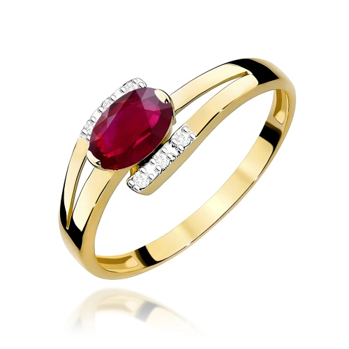 Pierścionek W0119 Rubin 0,60ct żółte złoto 375